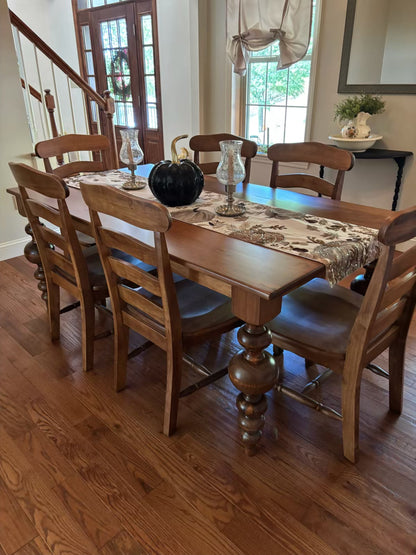 Massive Modern Spindle Leg Style Dining Table